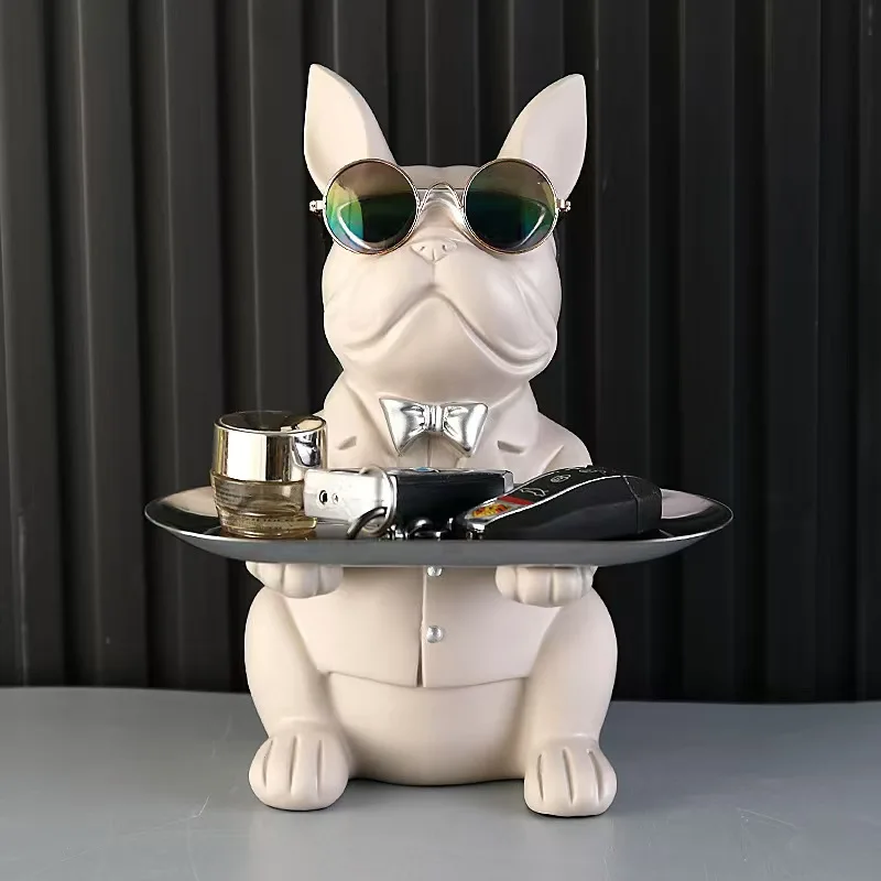 

Подставка-органайзер в виде статуэтки бульдога, современный декор для дома, органайзер для гостиной, кабинета и спальни.