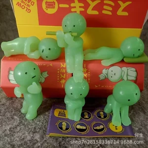 Smiski Blind Box Toy Luminous Elf Bathroom Fitter Action Figure Ornaments for Kids Gifts