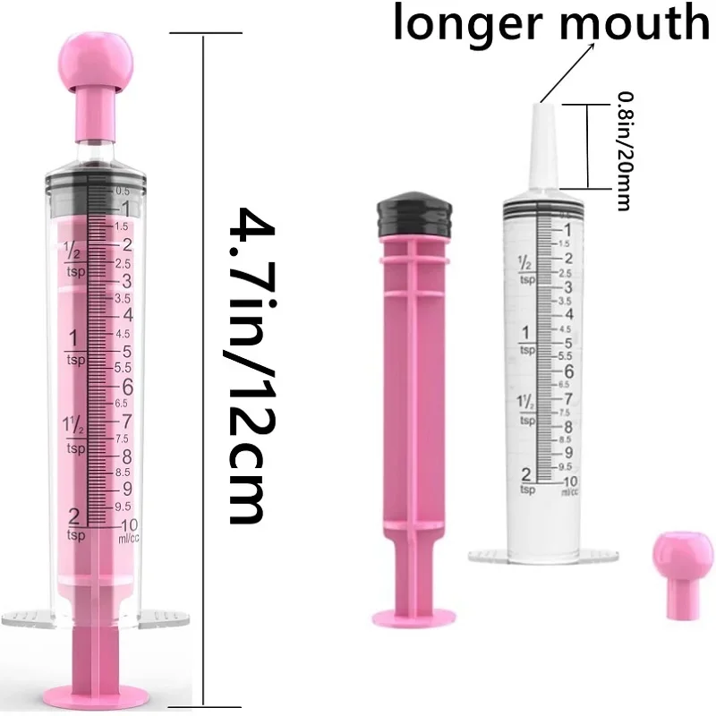 Measurement Syringe with Cap, for Scientific Labs, Liquid Dispensing, Pet and Party Supplies, Oral Liquid 5cc/5mL-10cc/10mL, 1pc