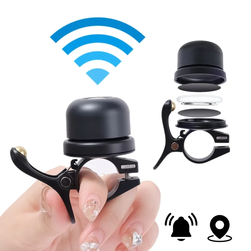 Bike Bell for AirTag Case Waterproof Bike Mount Bicycle Bell for Apple Air Tag Anti Lost GPS Tracker Under Bike Bell Holder 2024