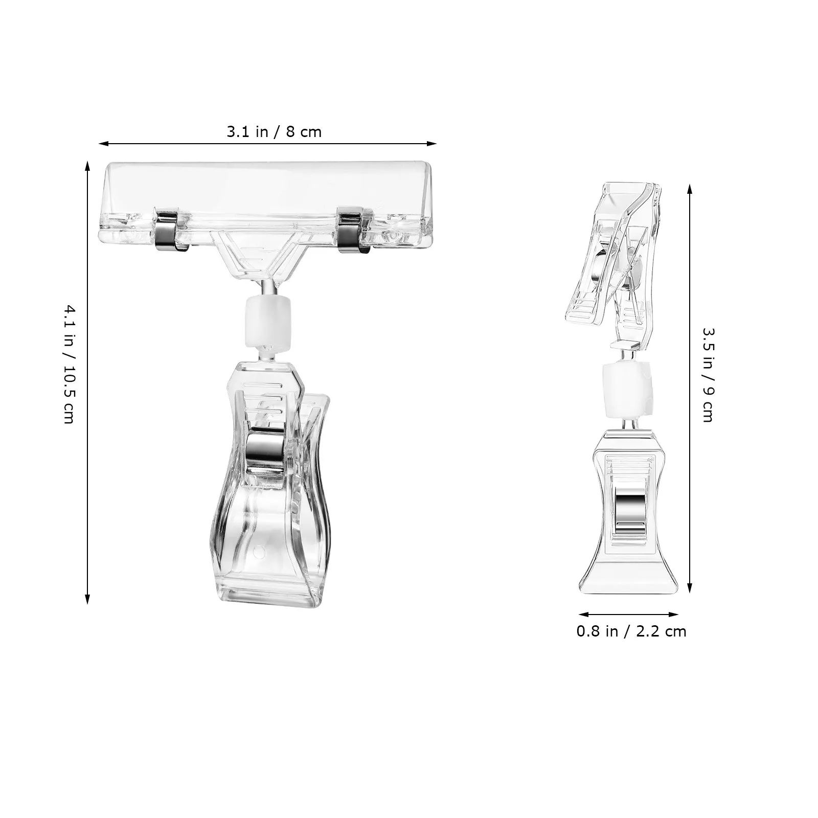 40Pcs Poster Clips Rotatable Sign Holders Clear Plastic Display Clips Strong Price Tag Holders for Store Shelves Retail Labels