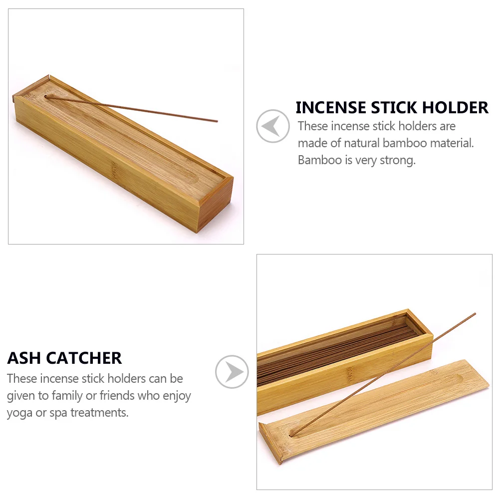 1pc Simple Incense Stick Holder Incense Storage Box for Home (Assorted Color) Bamboo Incense Box Creative Incense Case