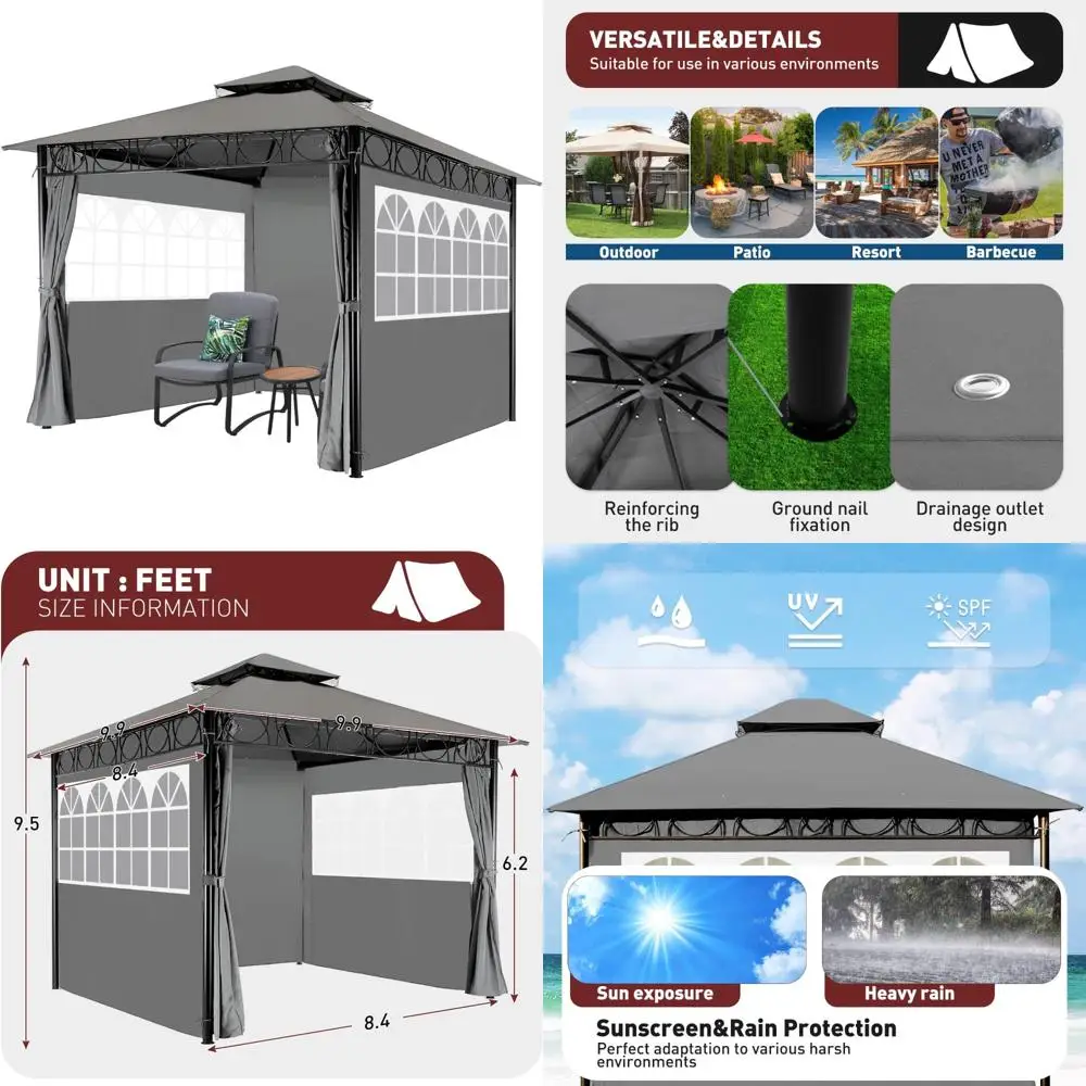 

Patio Outdoor Gazebo with UV-Protected Canopy for Parties, BBQs, and Outdoor Events
