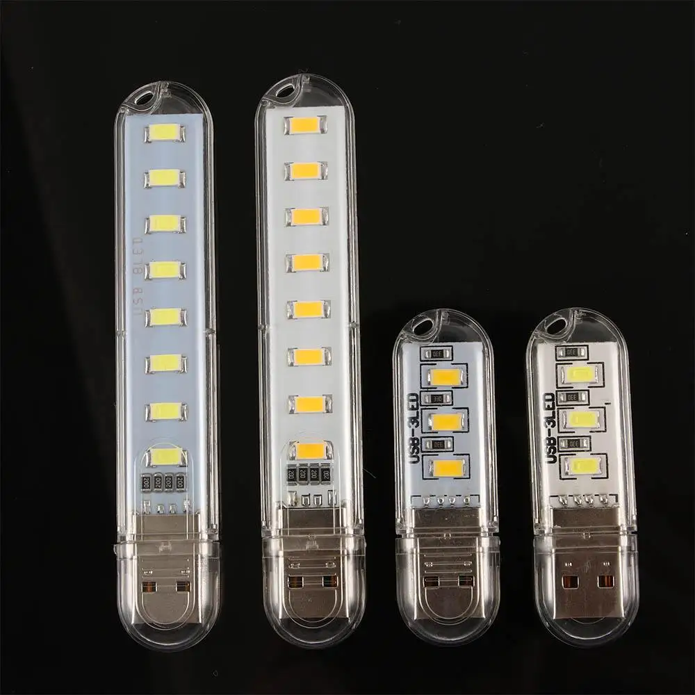 Portátil para banco de energía blanco cálido 3LEDs Mini luz USB 5V lámpara de lectura de libros luz de libro USB luz nocturna luces LED USB