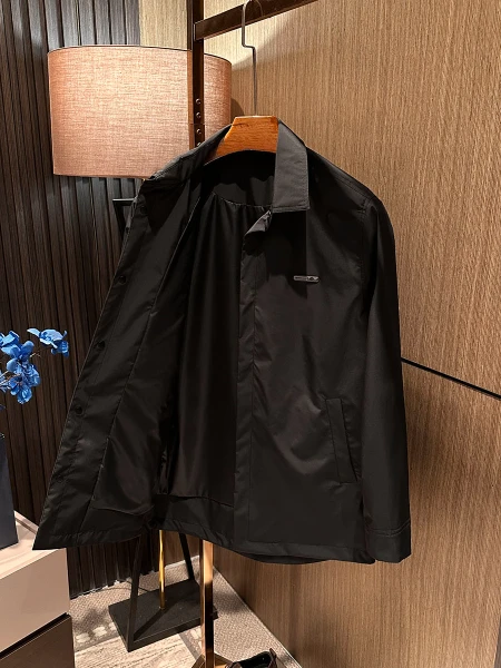 

Casual Busin Classic Faion Collar Men's Jaet Coat Mid-Length New Autumn Wear Polyester Slim Fit Spring Youth Outerwear