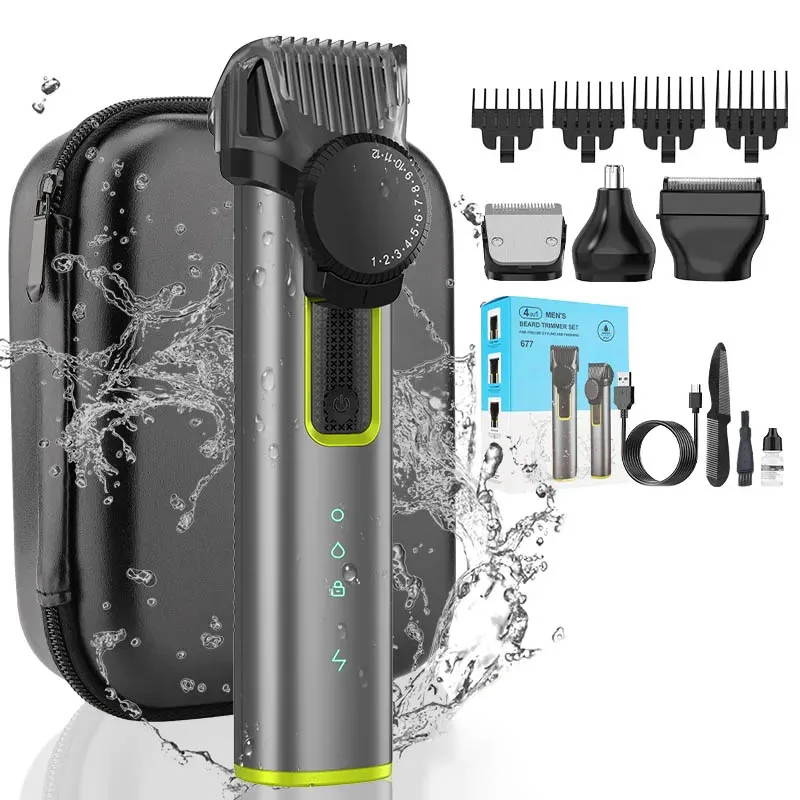 Xiaomi Youpin Hair Cutting Kits Men\'s MultiFunction IPX5 Waterproof Electric Hair Clipper 4-in-1 Shaver Nose Hair Trimmer Set