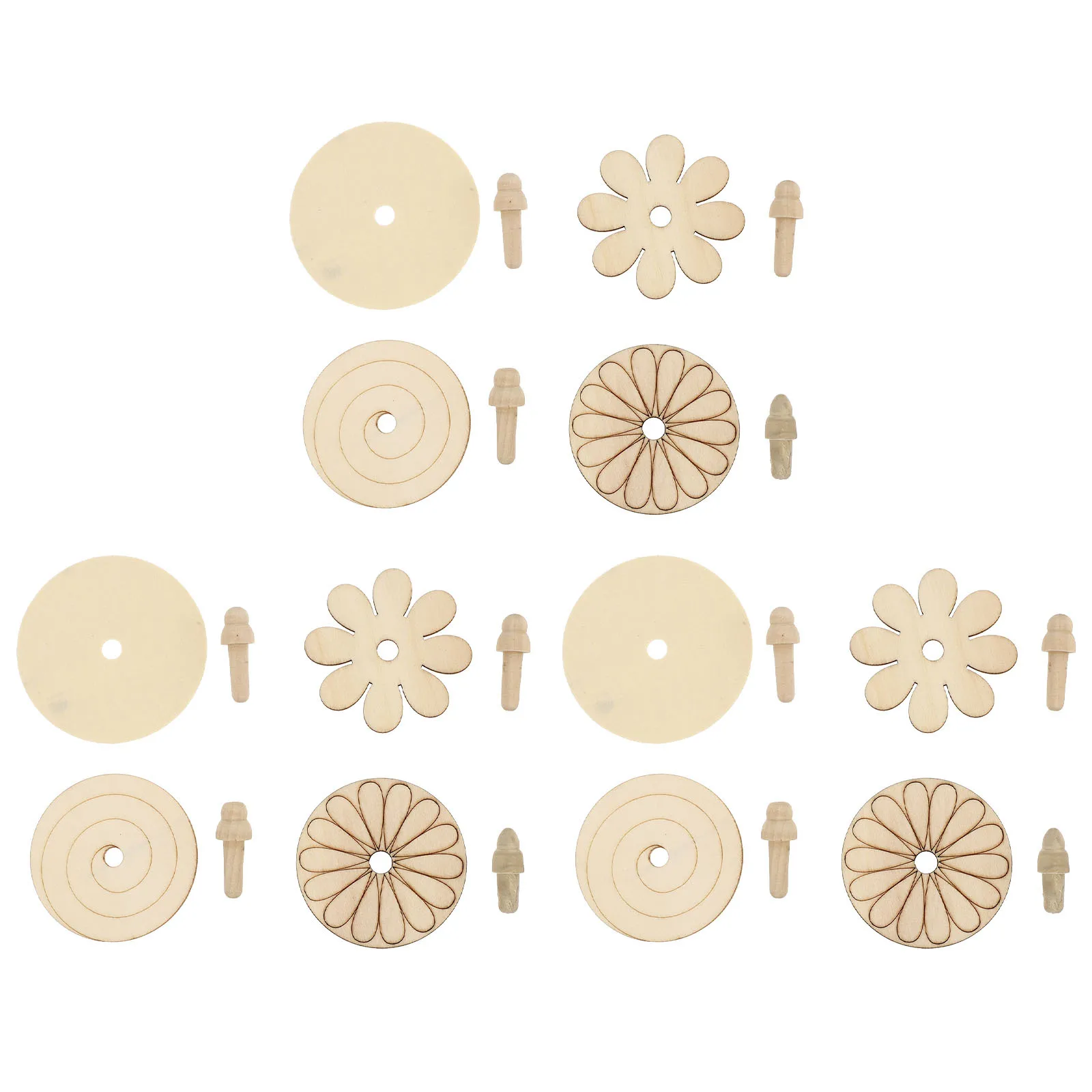 12 قطعة جيروسكوب خشبي دهان داي بلايز غير مكتملة للأطفال الحرف الدورية الدوران قسط المواد الخشبية الإجهاد الإغاثة الترفيه متعة #3