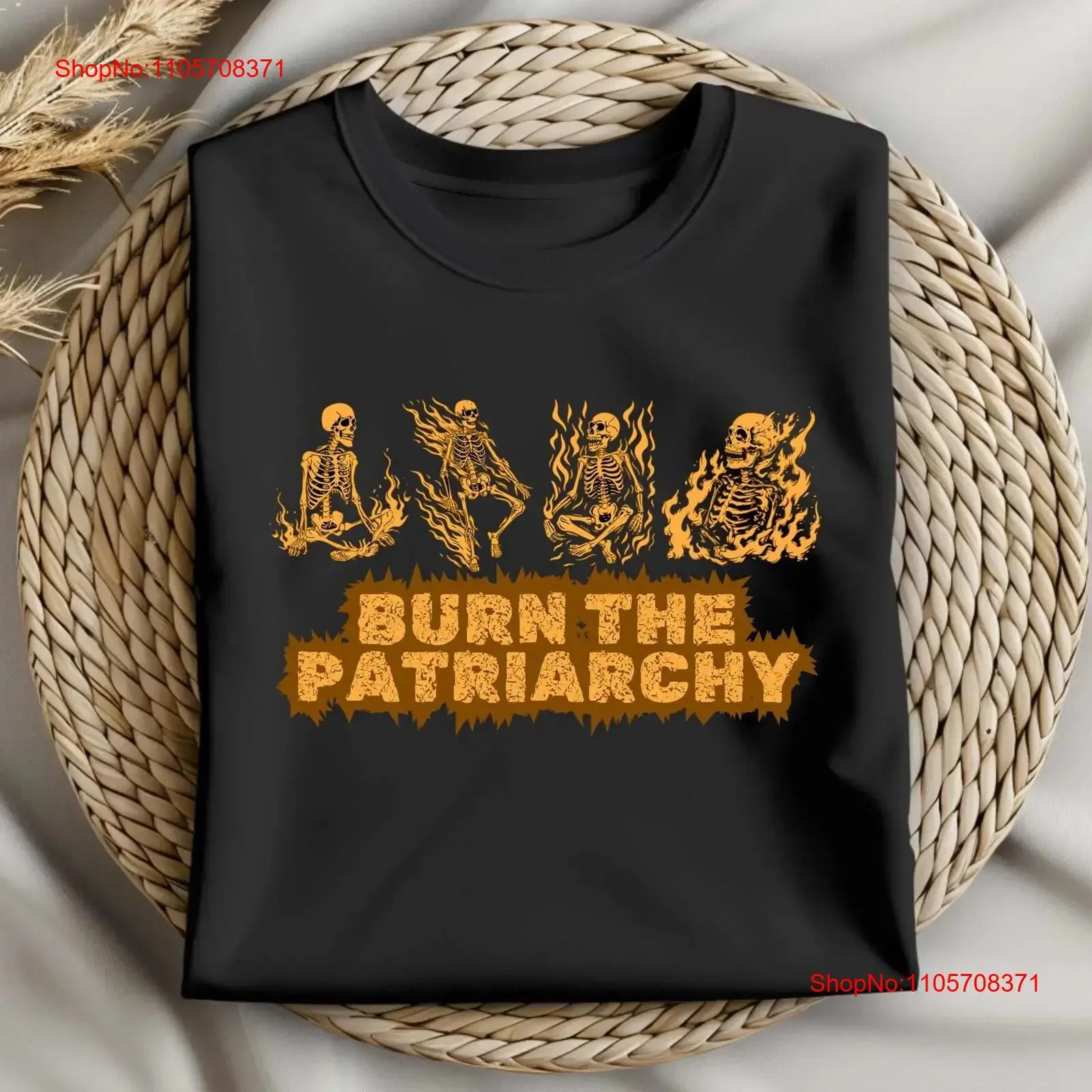 T-shirt vintage « Skelet » : Brûler le patriarcat, égalité des sexes, droits reproductifs, justice sociale, lutte politique