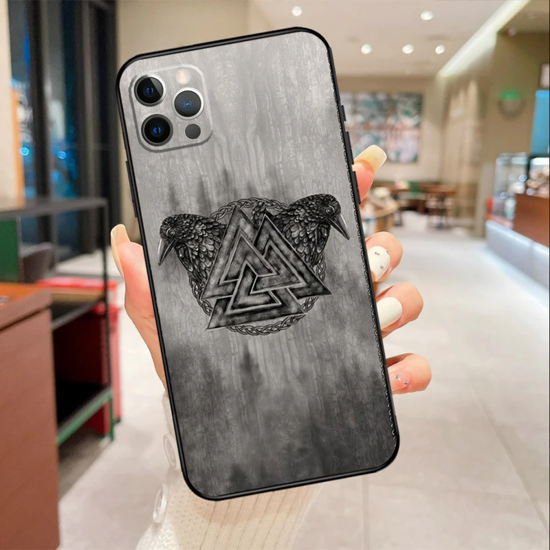 Valknut Symbol Phone Case For iPhone 16 15 13 11 12 14 Pro Max Mini XR X XS Max 6S Plus Cover