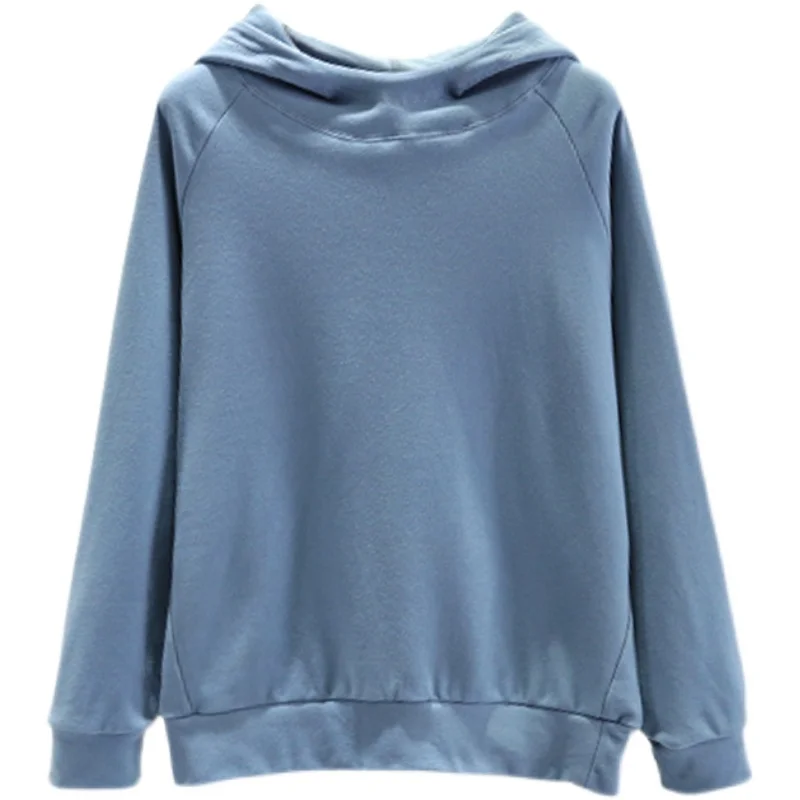 Thiened Fce Autumn Winter Hoodie Women's Thermal Top Loose plus Size Slimming Long Sve T-irt ort Outerwear