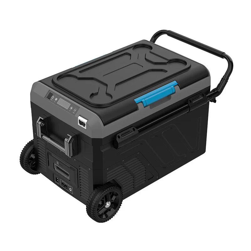 /50/60L multi-specification car refrigerator double temperature control pulley large capacity camping car refrigerator