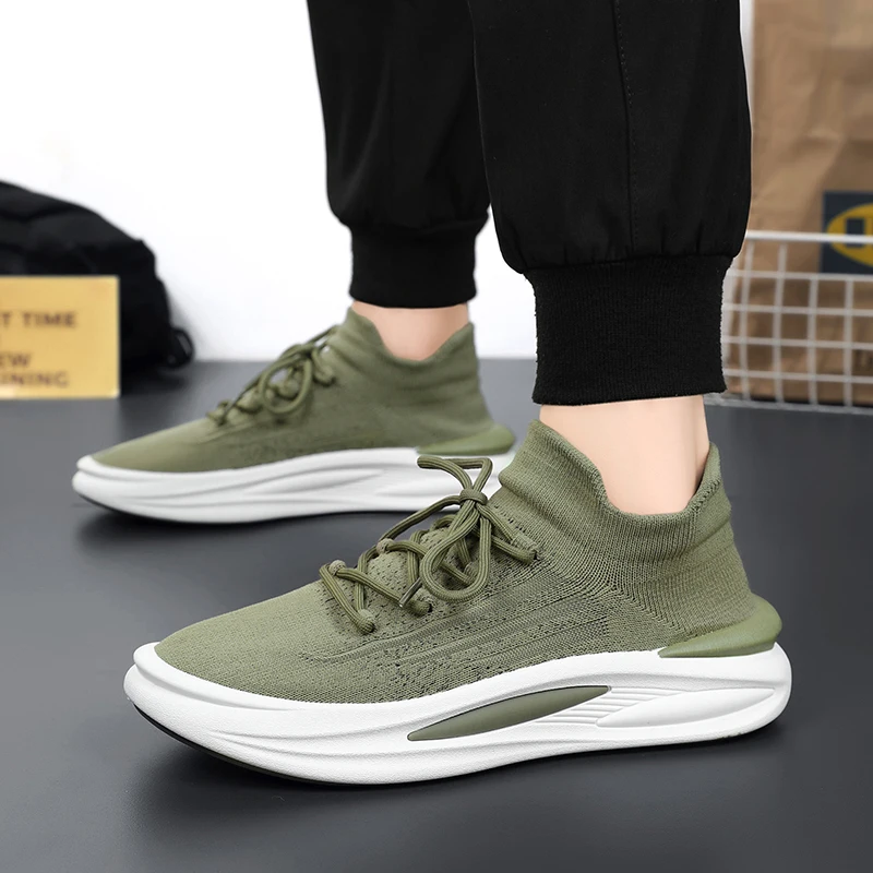 Fashion Men Casual Shoes Mesh Socks Shoes Comfortable Walking Running Sneakers Comfortable Tennis Shoes Breathable Sports Shoes