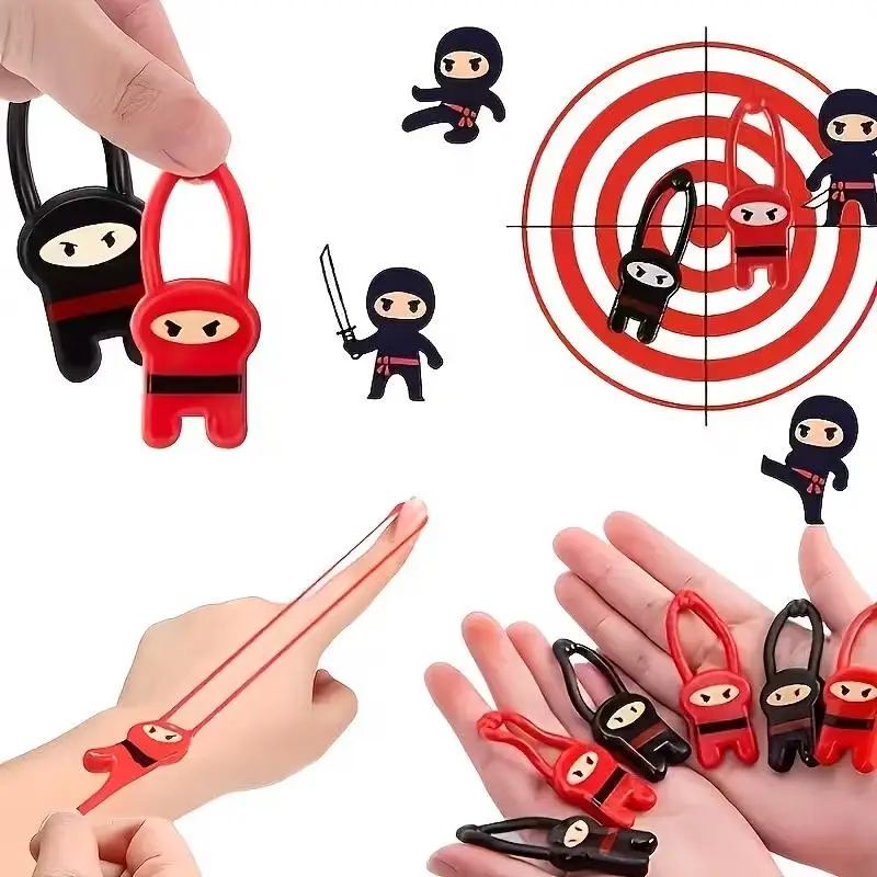 

10Pcs Funny Finger Ninja Launcher Slingshot Toys Kids Birthday Party Favors Pinata Filler Children Stretch Decompression Toy-TOY