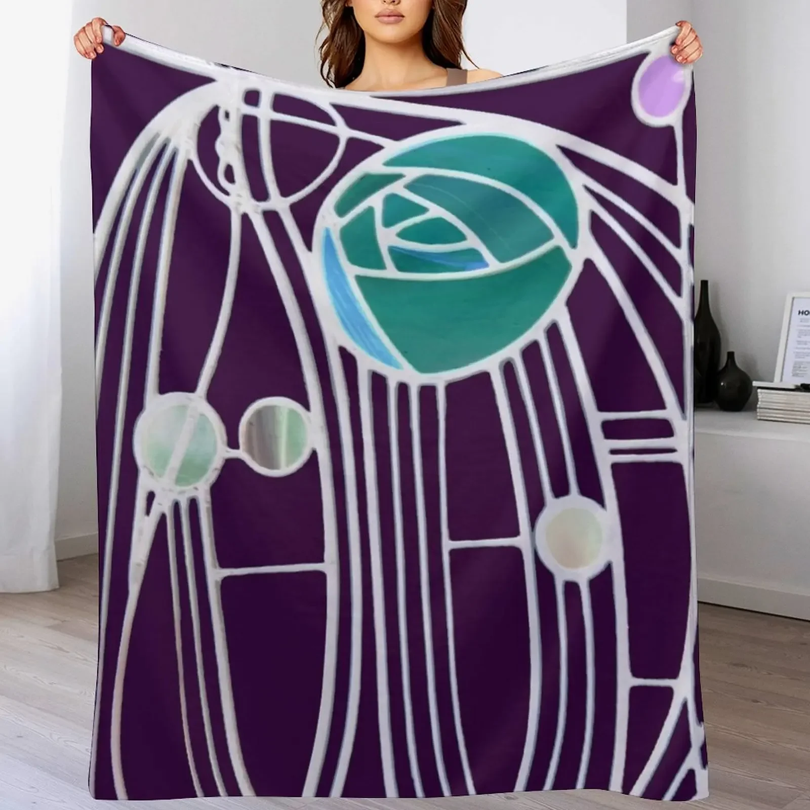 

Charles Rennie Mackintosh design Throw Blanket Flannel Fabric warm for winter Thermal anime Blankets