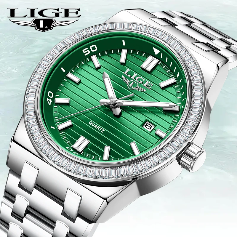 

LIGE Luxury Watch For Men Stainless Steel Casual Business Fashion Luminous Wristwatches Waterproof Quartz Watches Montre Homme