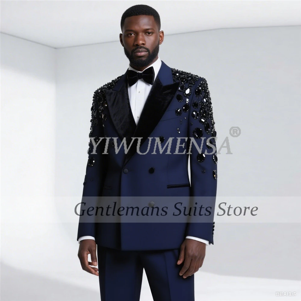 

Сверкающие металлические ювелирные изделия, костюмы с орнаментом, мужские комплекты из 2 предметов, двубортные вечерние пиджаки по индивидуальному заказу, мужские смокинги для банкета и жениха