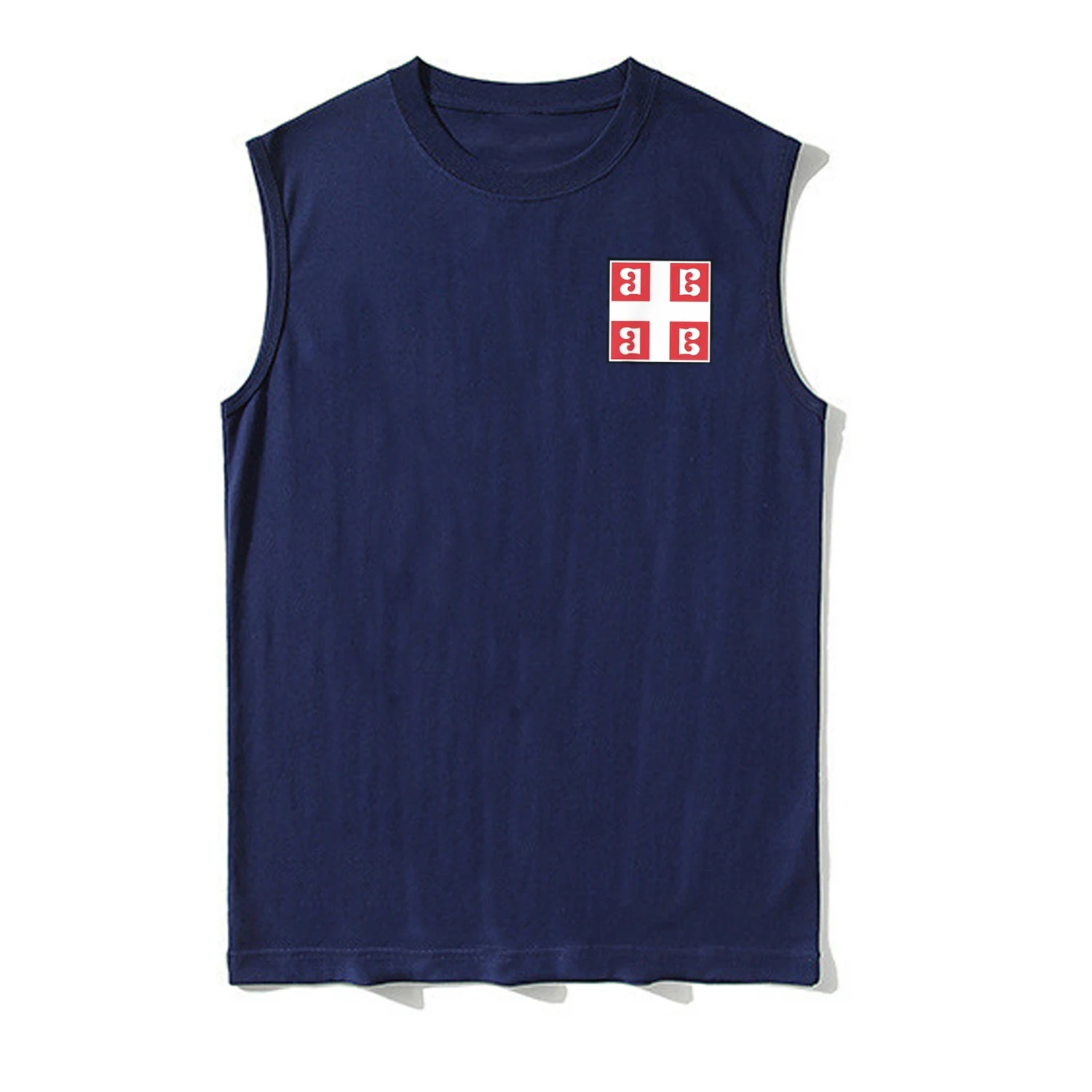 Serbia Orthodox Church Serbian Cross Flag Coat of Arms Tanktop 100% Cotton O-Neck Summer Casual Mens Vest Sleeveless T-shirt