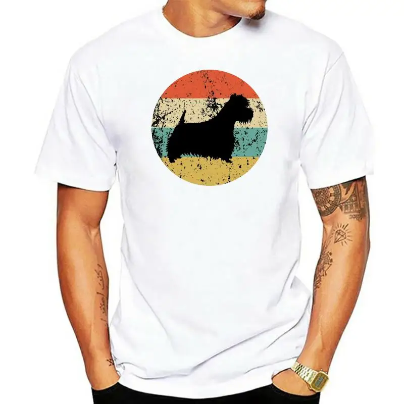 Westie Shirt - Retro West Highland White Terrier Men T Shirt - Dog Icon Shirt Summer Blacks Cotton Fashion