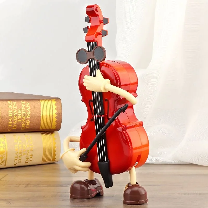 Classical Swing Musical Instrument Octave Violin Music Box Home Wine Cabinet Decoration Guitar Octave Box Crafts Ornament Gifts