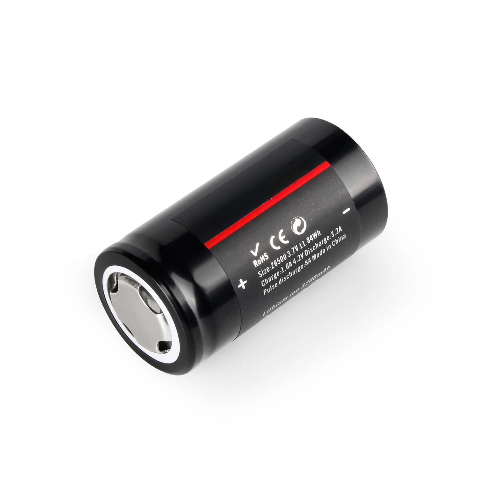 2pcs Lithium-ion Rechargeable Battery 26500 3.7V 3200mAh