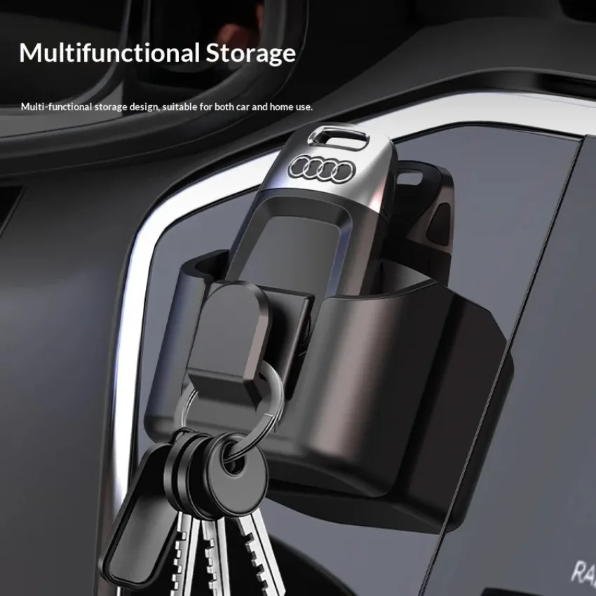 

Car Multifunctional Dashboard Storage Box Adhesive Mount Key Hook Organizer For Remote USB Cable Card Car Interior Accessory
