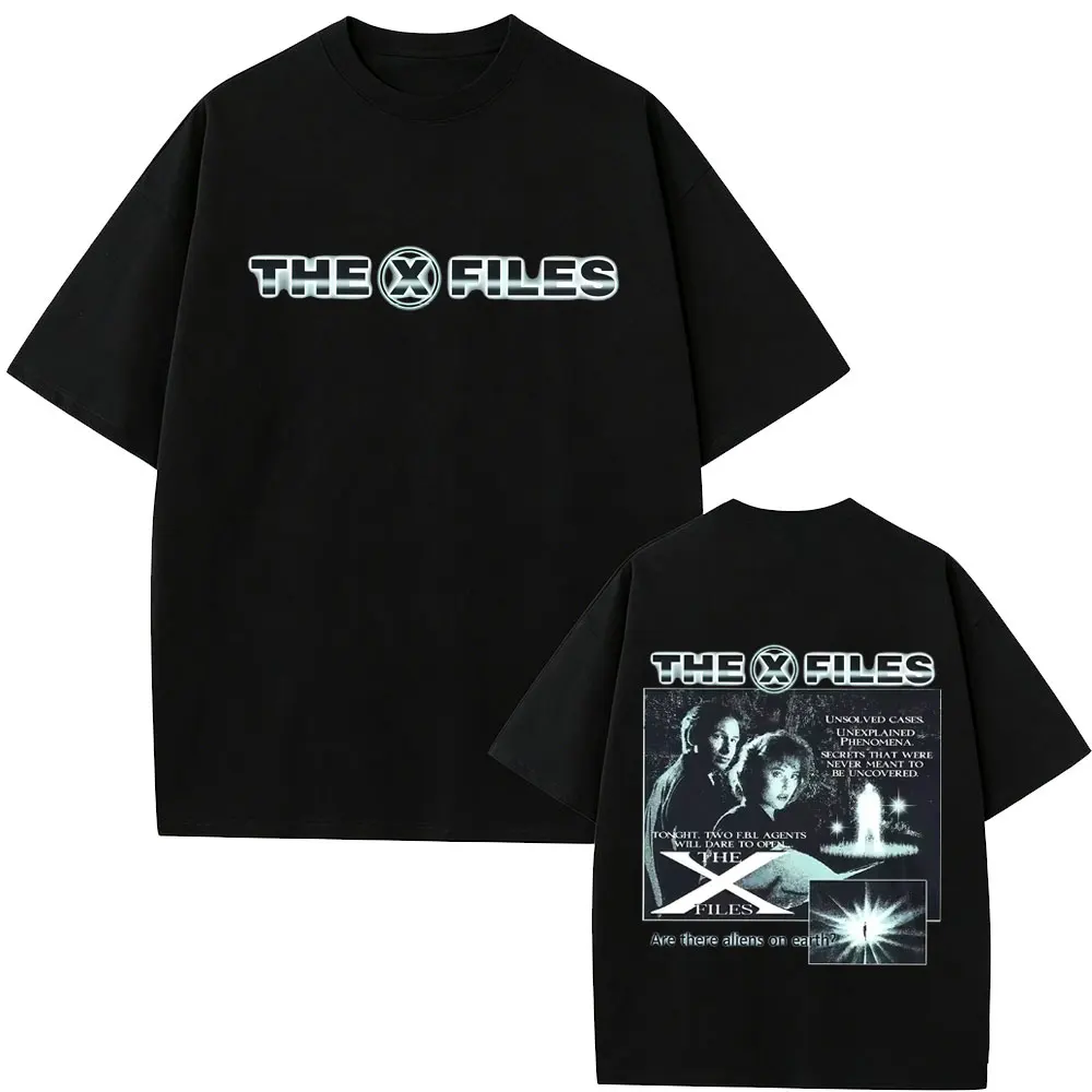 Hot Sale Movie The X Files Are There Aliens on Earth Graphic T-shirt Men Casual High Quality T Shirts Men's Vintage Streetwear