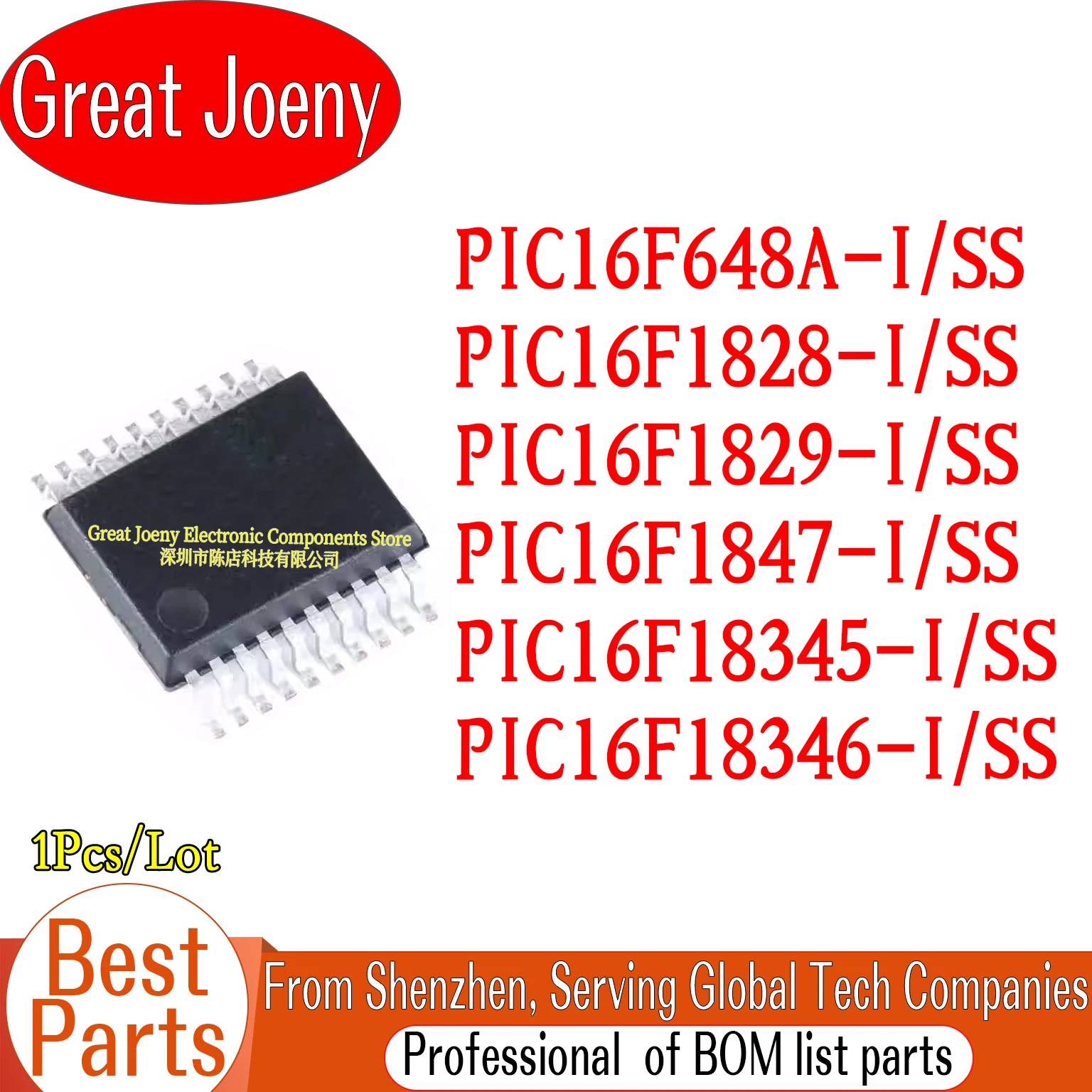 

PIC16F648A PIC16F1828 PIC16F1829 PIC16F1847 PIC16F18345 PIC16F18346 IC Chipset SSOP-20