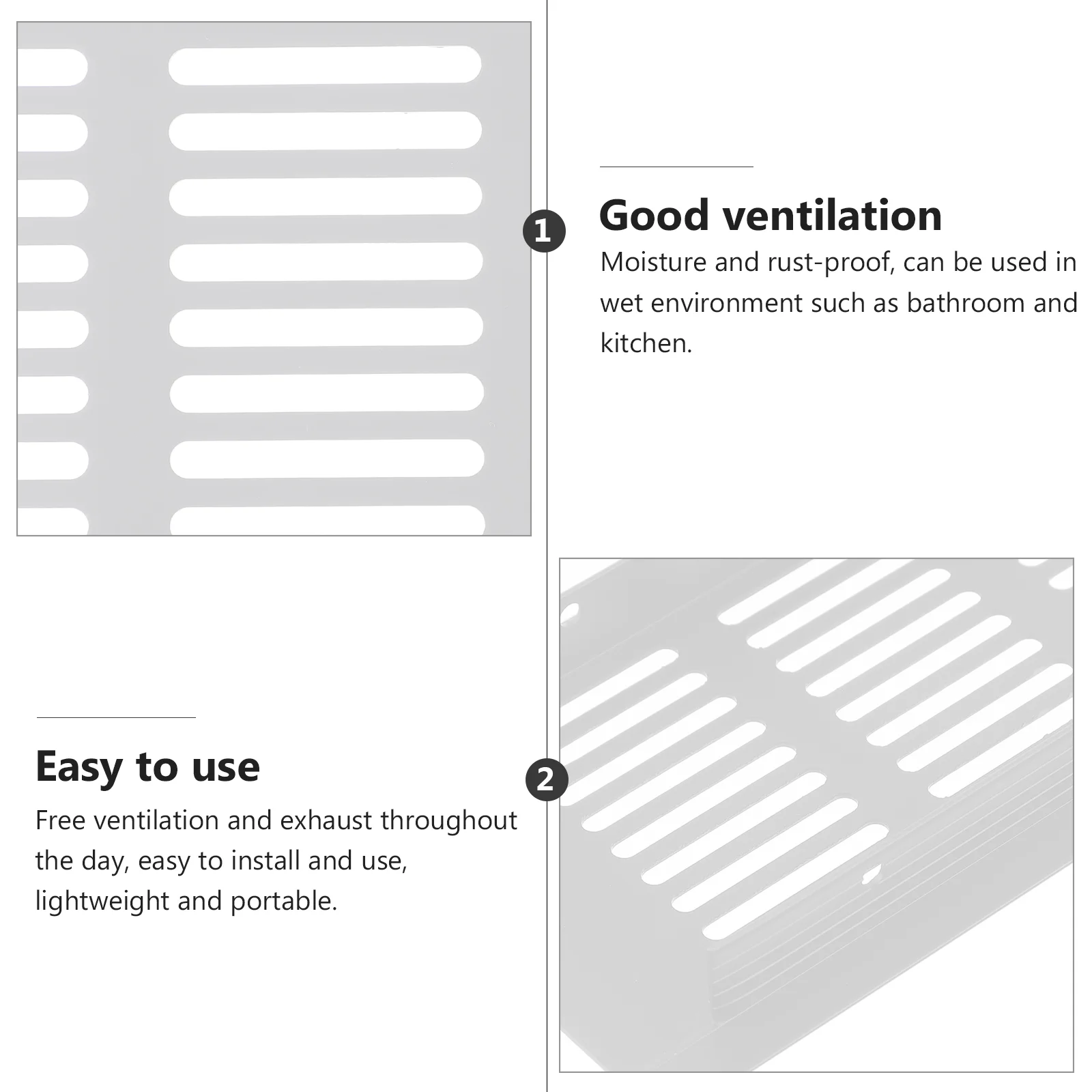 Cubiertas de ventilación de malla transpirable para el suelo del hogar, aleación de aluminio, Rectangular, salida de aire