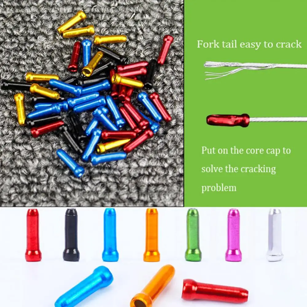 Bicycle Cycling Part Shift Cables 50Pcs Bike Brake Shifter Inner Tips End Caps Cycling Parts