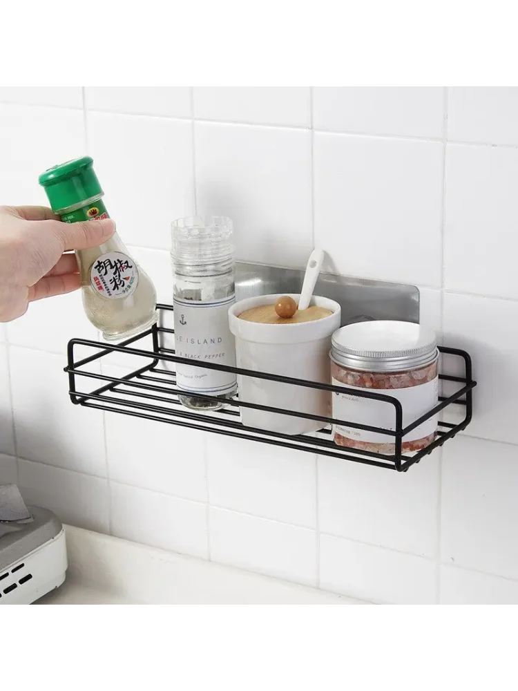 Badezimmer-Aufbewahrungsregal, Küchen-Organizer, Regal, schwarze Regale, Eckrahmen, Eisen, Duschstanzer, frei montiertes Caddy-Rack