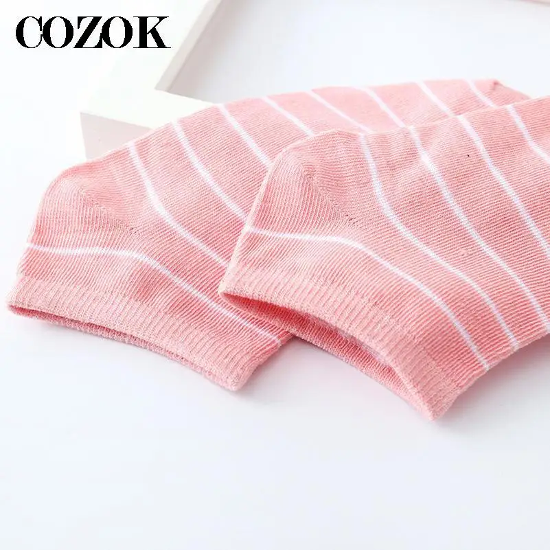 Women Fashion Socks Girls Female Invisible Short Ankle Boat Sock Slippers Striped Spring Summer Autumn Comfort Breathable Socks image 4