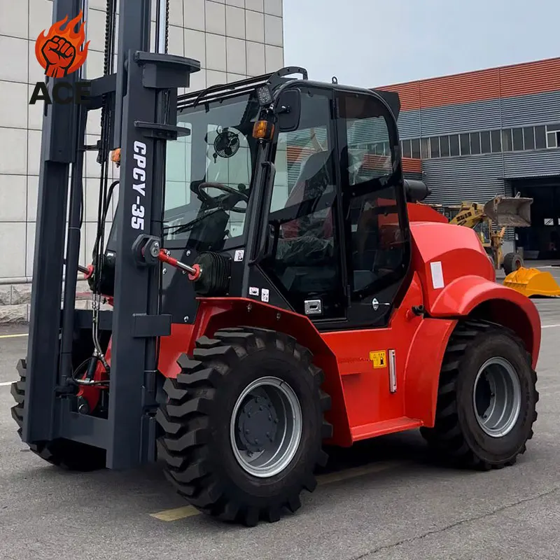 Nieuw ontwerp 4x4 heftruck 3,5 ton gratis verzending all-terrain heftruck 5 ton magazijn 3 ton heftruck verkoop met aangepaste