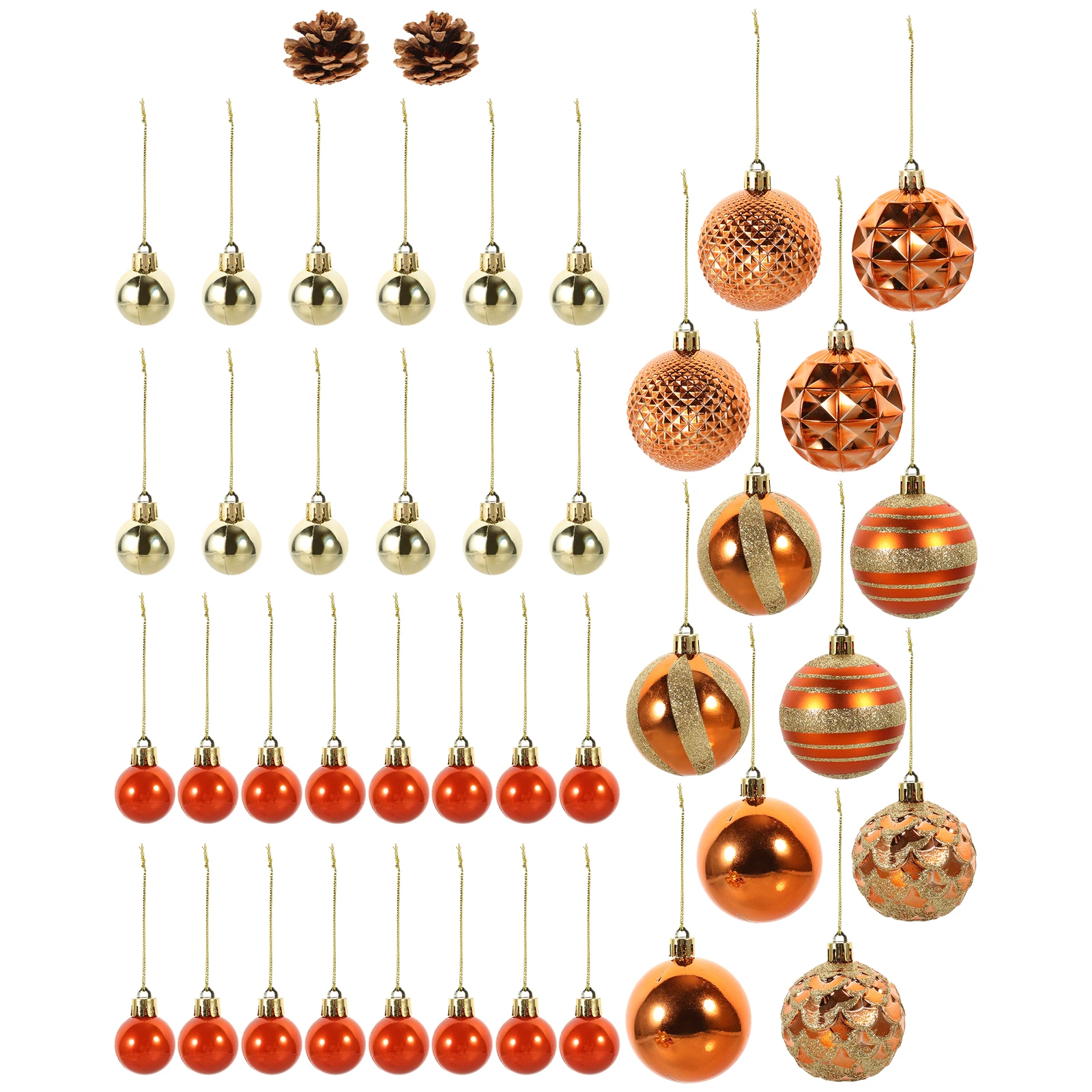 

42 Pcs Christmas Tree Ball Decorations Electroplated Special Shaped Painted naments 24x24x6 2cm Golden Xmas Hanging Props