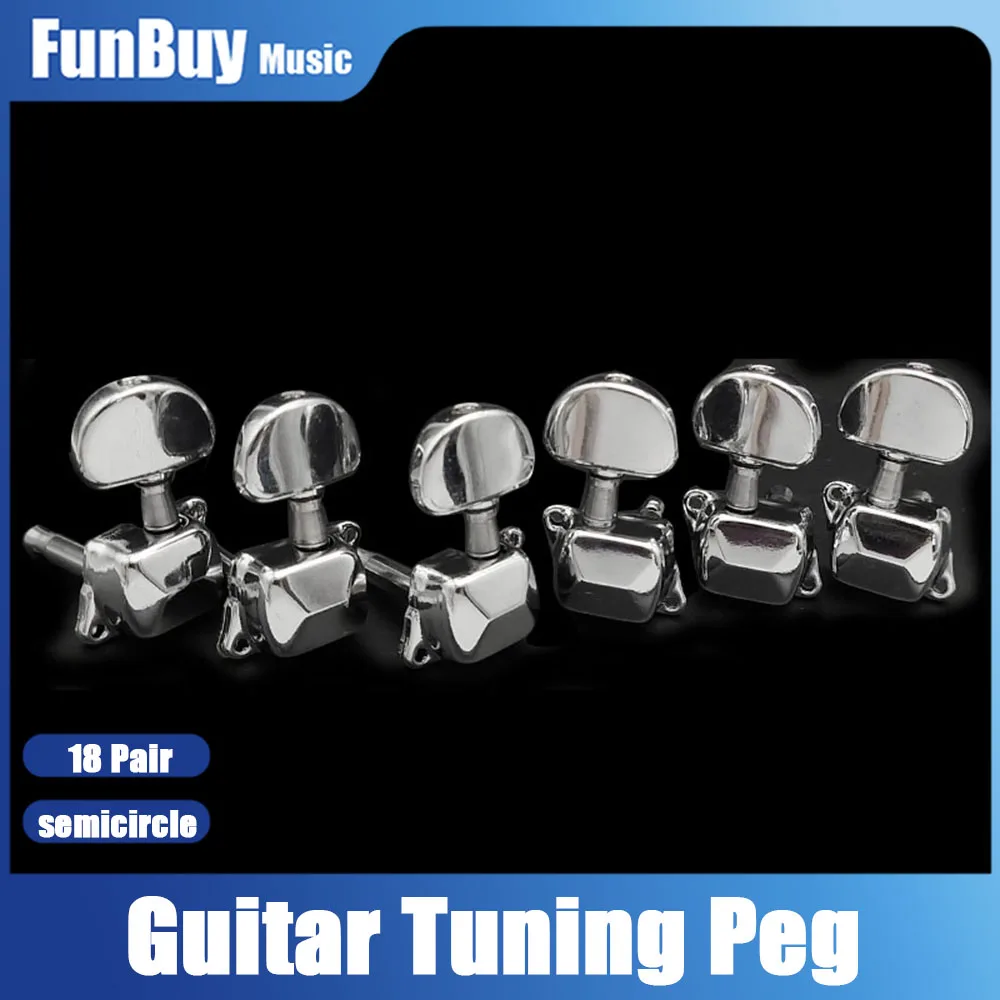 

18Pair Semi-closed Acoustic Electric Guitar Tuning Peg Machine Head Tuning Key 6 in lineGuitar Replacement Parts Tuners