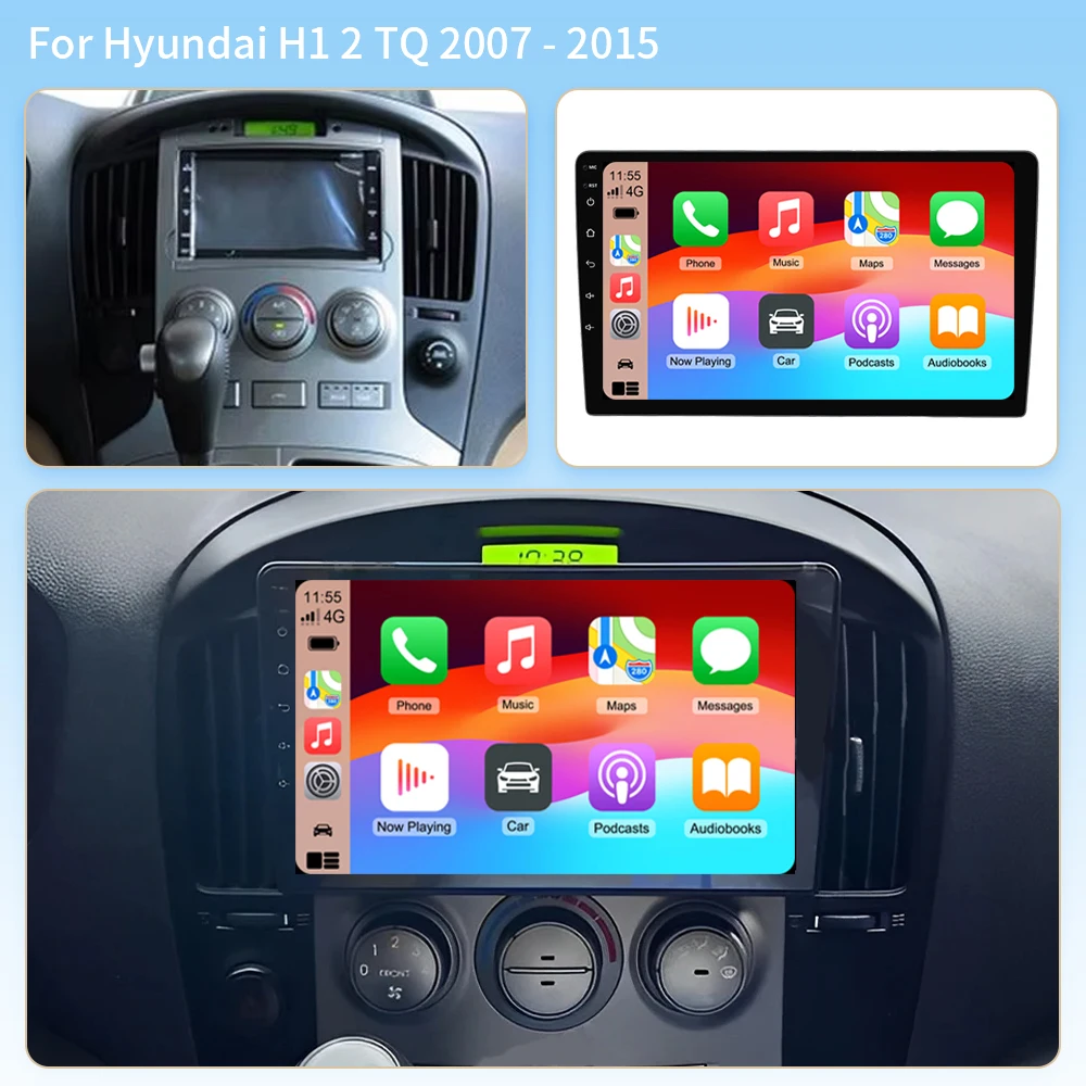 Android 16 Stereo Multimedia Player for Hyundai H1 Grand Starex i800 TQ 2007-2015 Car Radio GPS Navi BT MP5 2Din Carplay