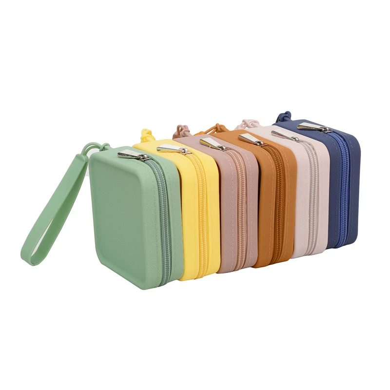 Square Silicone Cosmetic Storage Bag Large Capacity Travel Makeup Brush Holder Portable Exquisite Cosmetic Waterproof Organizer