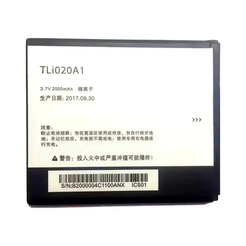 بطارية الهاتف المحمول Tli020a1 2000Mah ل الكاتيل بلمسة واحدة البوب C7 7040 OT-7040 OT-7040D Tcl J738M J736L D920