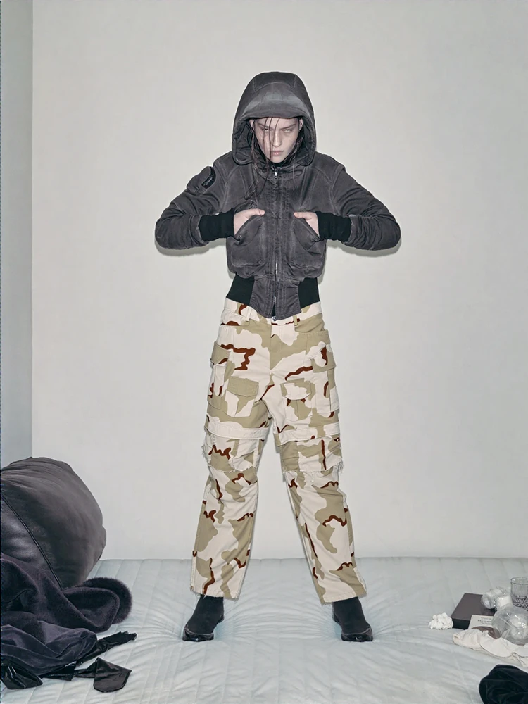 

Брюки-карго для десантников в пустынном камуфляже 2-в-1: съемные, повседневные, для пар, молодежные, стильные