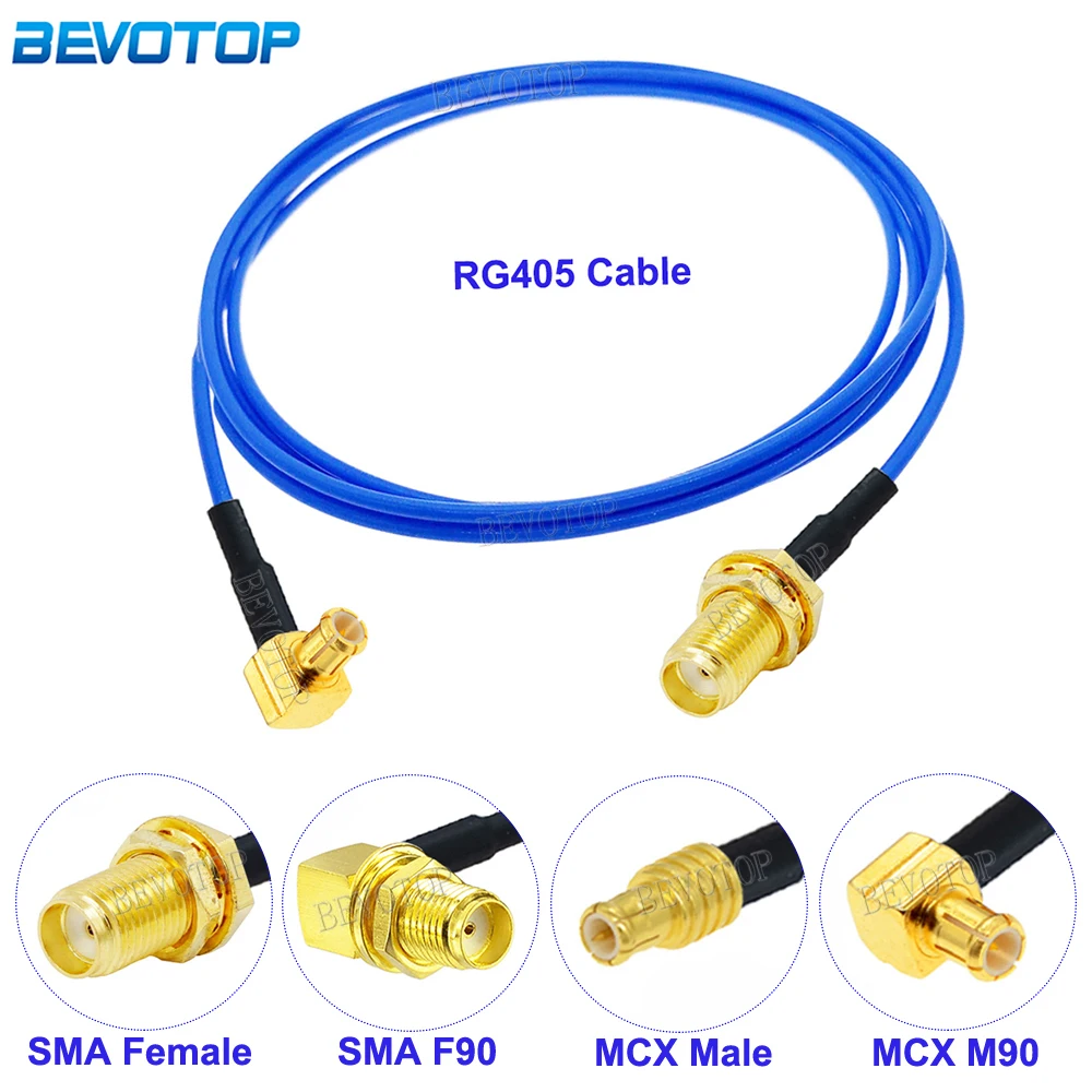 

1Pcs RG405 SMA to MCX Connector SMA Female to MCX Male Straight/ Right Angle High Frequency RG-405 086 RF Coaxial Cable Jumper