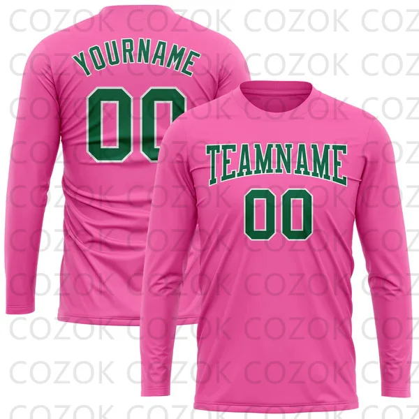 Custome Pink Pattern Football Jersey for Men Women Unisex Football LongSleeves Athletic Tee Shirts