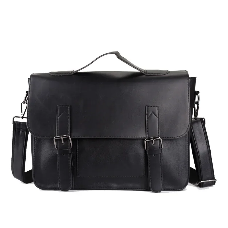 Imagem -06 - Homens pu Couro Crossbody Messenger Bolsa Bolsa de Ombro Pastas Laptop Moda Retro Luxo