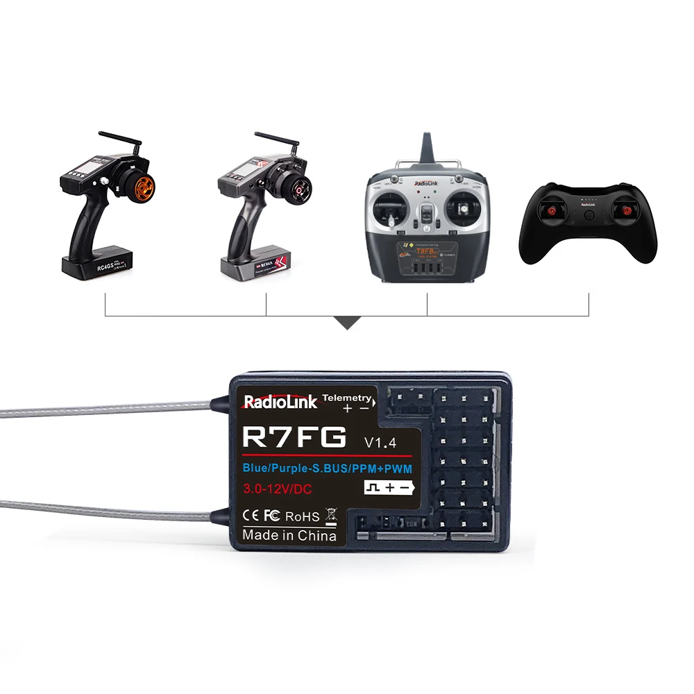 RadioLink RC Receiver R4FGM R6FG R6F R6DS R6DSM R7FG R8EF R8XM R8SM R8FG R8FGH R9DS R12F R16F R12DS R12DSE
