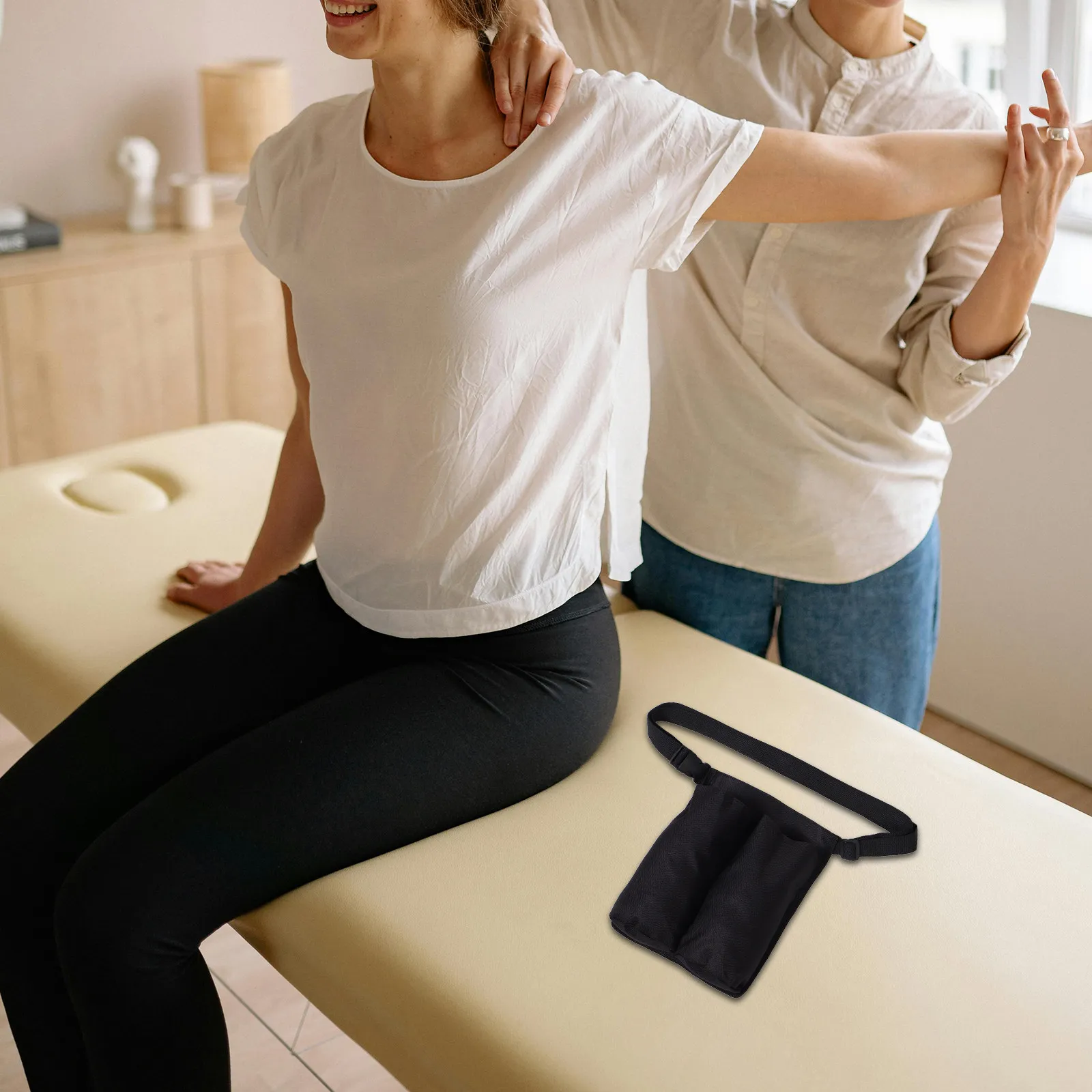 

Professional Massage Bottle Bag Waist Holder Adjustable Belt Large Capacity Essential Oil Lotion Organizer