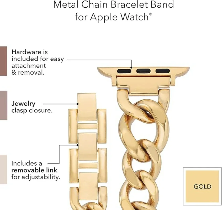 سوار سلسلة حلقة ل سوار ساعة يد آبل النساء سلسلة الترا 11/10/9/8/7/6/5/4/3/2 38 مللي متر 40 مللي متر 41 مللي متر 42 مللي متر 44 مللي متر 45 مللي متر 46 مللي متر حزام #4