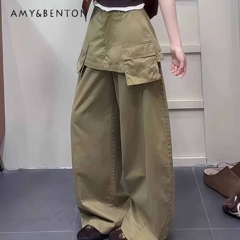 

Американские ретро-джинсы для женщин с эффектом двухслойности, летняя новинка 2026 года, дизайн Y2K, милые и стильные, универсальные тонкие брюки для женщин