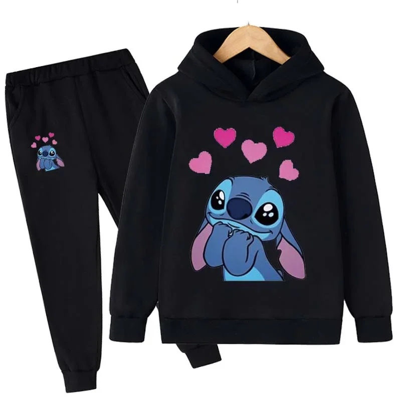 Children Stitch Clothes Kids Suit Warm Sweater Girl Hoodies Pullover Sweatshirt Pant Winter Spring Girl Boy Tracksuit Sportswear