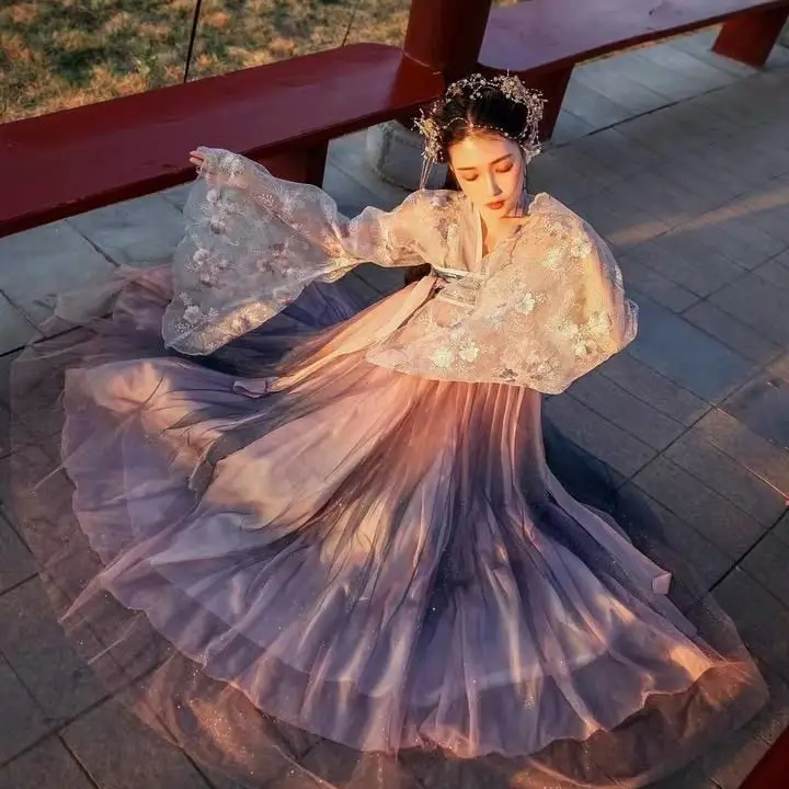 2023 Traditional Women Flower Hanfu Dress Ancient Chinese Costume Beautiful Dance Hanfu Originale Princess Tang Dynasty Robe