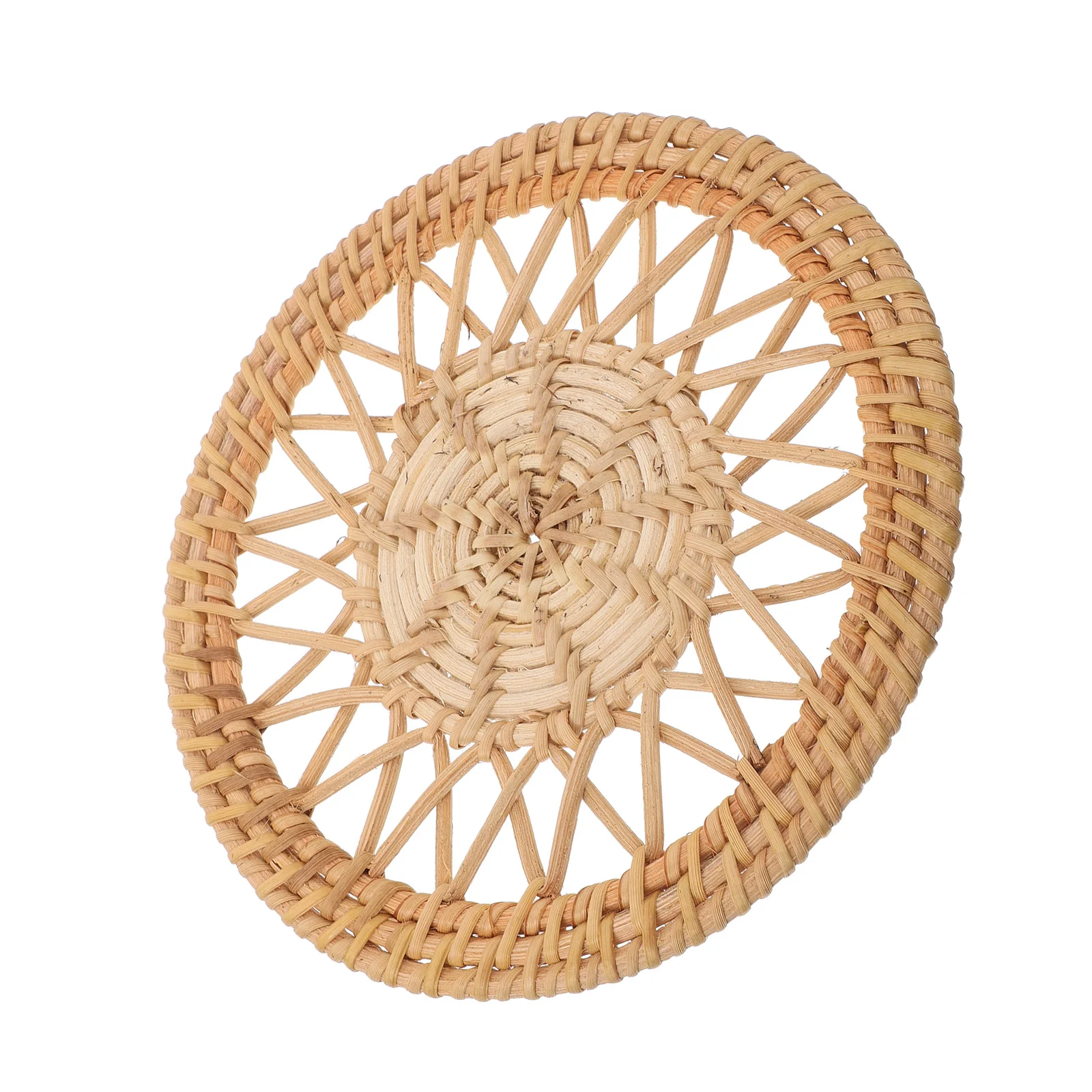 

Round Rattan Coasters Set of 4 Hollow Design Heat Resistant Drink Mats for Dining Table Coffee Cup Protection Woven Trivets Boho