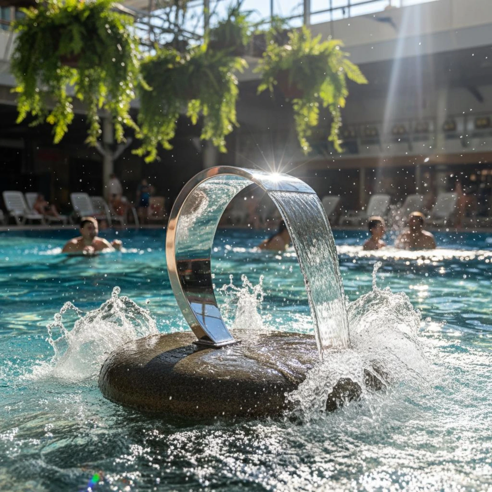 

Curved Waterfall Spout Corrosion-Resistant Stainless Steel Pool Waterfall Curved Spray Nozzle Easy to Install Fountain Nozzle