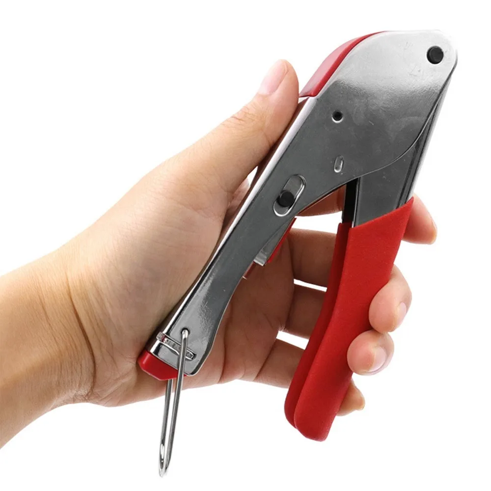 Non-Slip Handle Coaxial Cable Crimper Steel ABS Construction Compression Type Compression Crimping Tool Comfortable Grip